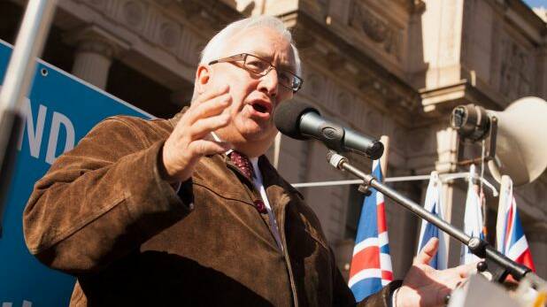 Michael Danby at a Melbourne rally in support of Israel. Photo: Chris Hopkins
