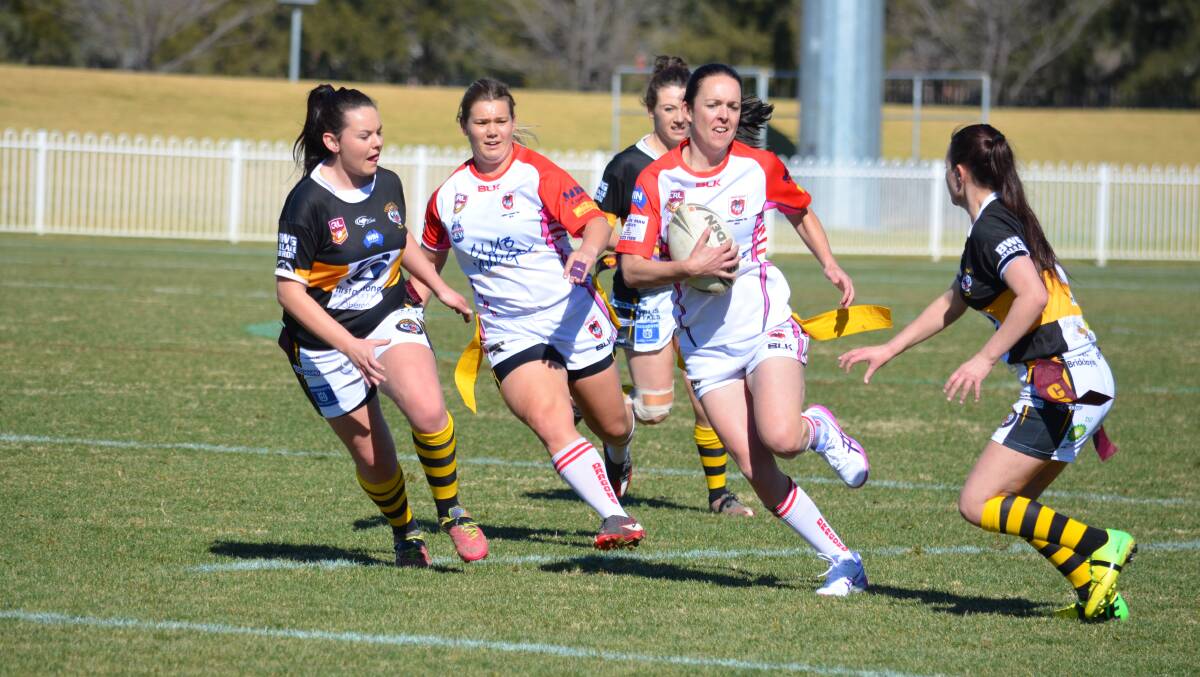 Mudgee playing Oberon in women's league tag at Glen Willow Stadium on Sunday.