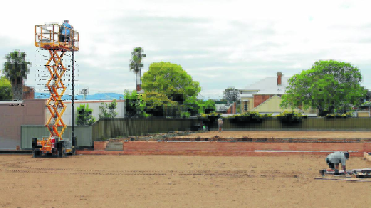 GREENS PENDING: Work on upgrading Club Mudgee’s bowling greens has been under way for a month.
211014\sp ClubMudg greens\IMG_7242