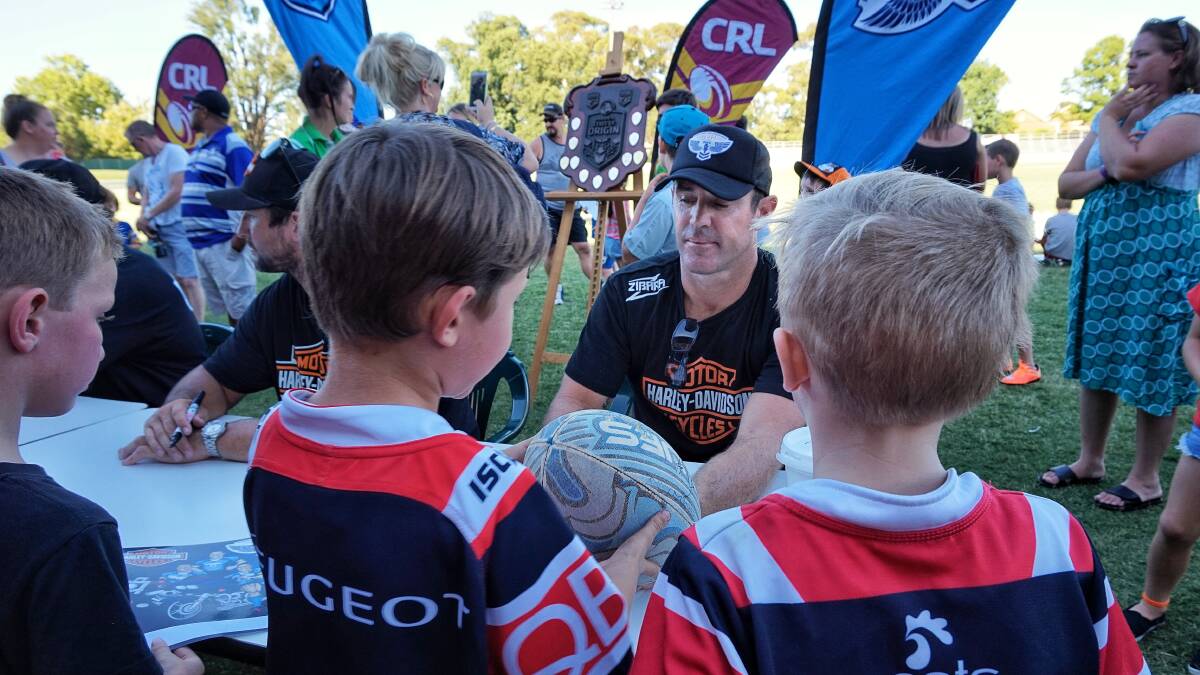 Brad Fittler, Nathan Hindmarsh, Matt Cooper and Steve Menzies will host a Rugby League Clinic as part of their three-week Hogs For The Homeless Tour raising awareness and funds for Father Chris Riley’s Youth off the Streets Progra