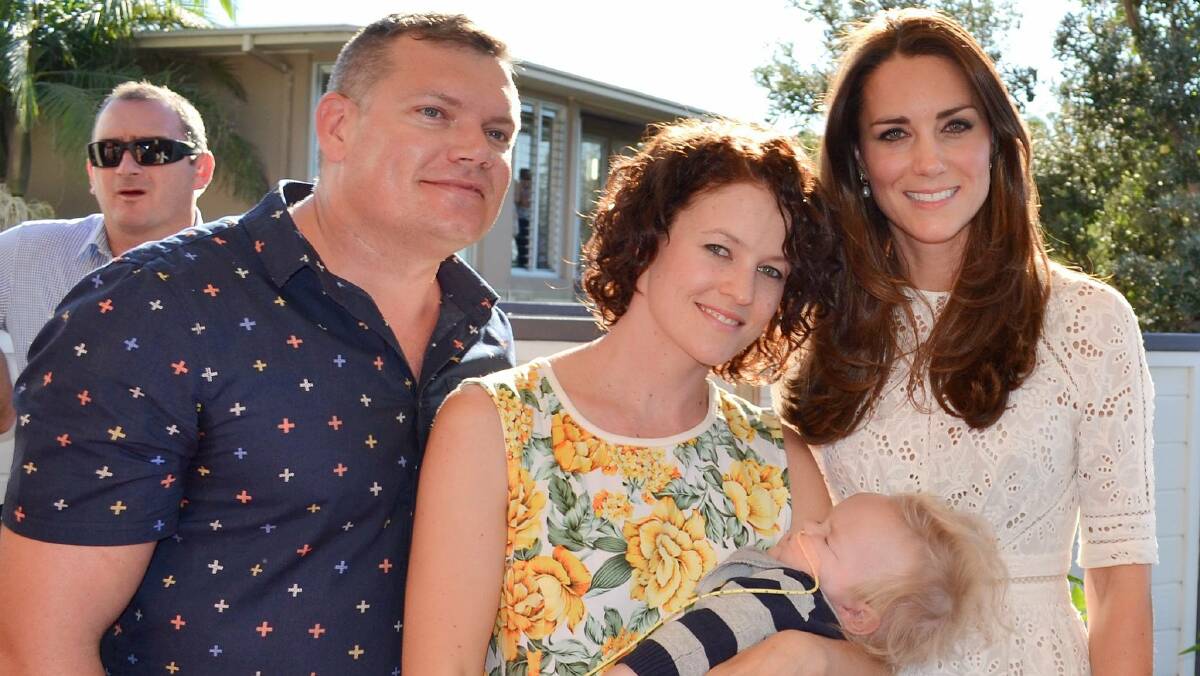 MOVING MOMENT: Dubbo parents Rob and Amy McIntyre with their son Max and Kate Middleton.