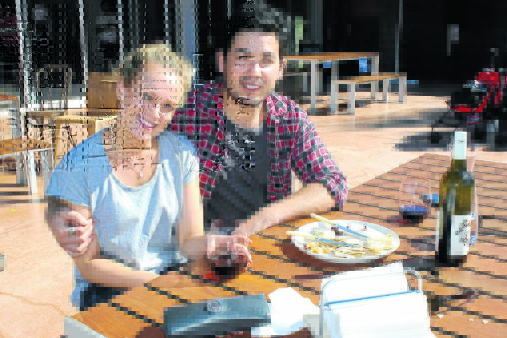 Sydney visitors Kylie Madden and Adrian Larsen at Logan Wines.