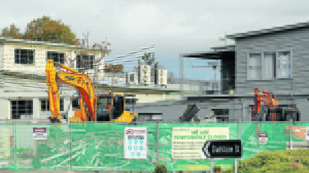 The old Mudgee BP Service Station was levelled on Wednesday to make way for the new building.