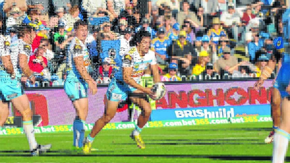 Kevin Gordon and his Gold Coast Titans, playing in Mudgee in 2013, will return to the Central West to take on Penrith at Bathurst’s Carrington Park in March. Photo: SANDY SMITH