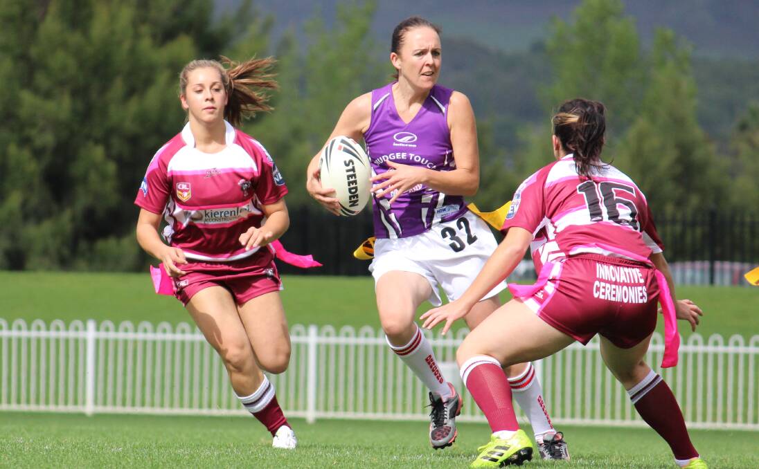 Mudgee's Peta Newsome had a try disallowed in the 6-6 draw with Blayney at Glen Willow Regional Sporting Complex on Saturday. PHOTO: DARREN SNYDER
