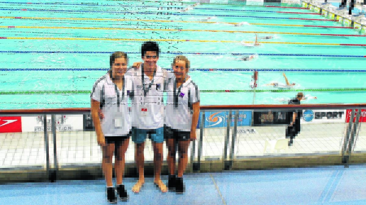 IN THE SWIM: Alyisha Beckingham and Luke Beckingham along with Macy Morley all shone on one of the biggest stages in their young athletic lives in Sydney last week.