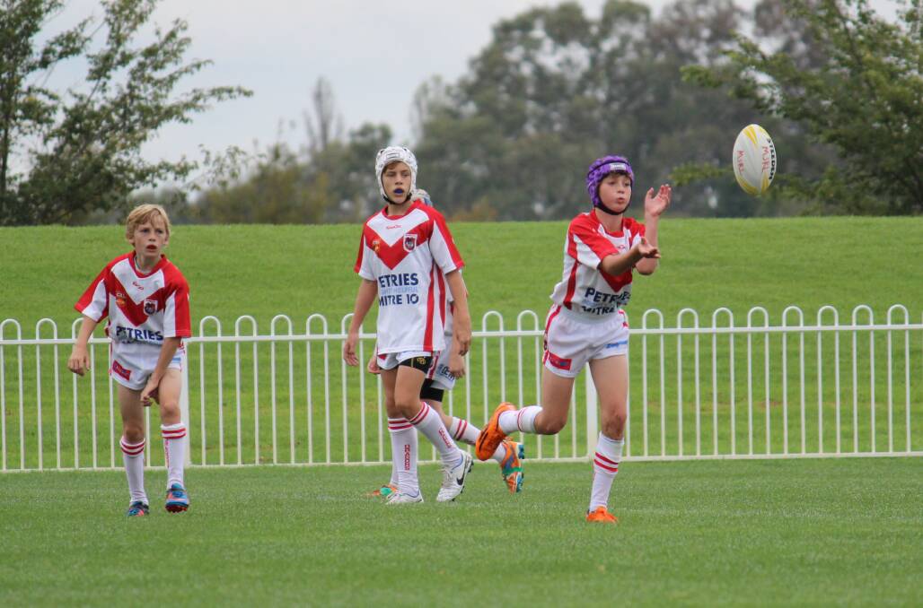 Alex Sutherland playing for the Mudgee Dragons under 12s at Glen Willow Regional Sporting Complex on Saturday. PHOTO: DARREN SNYDER
