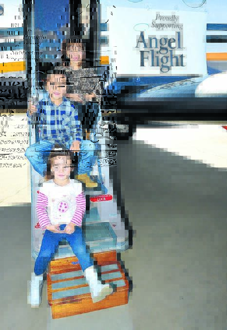 Bianca, Raffaele and Carmelina Scotti were having fun exploring the Angel Flight aircraft at Wings, Wheels and Wine.