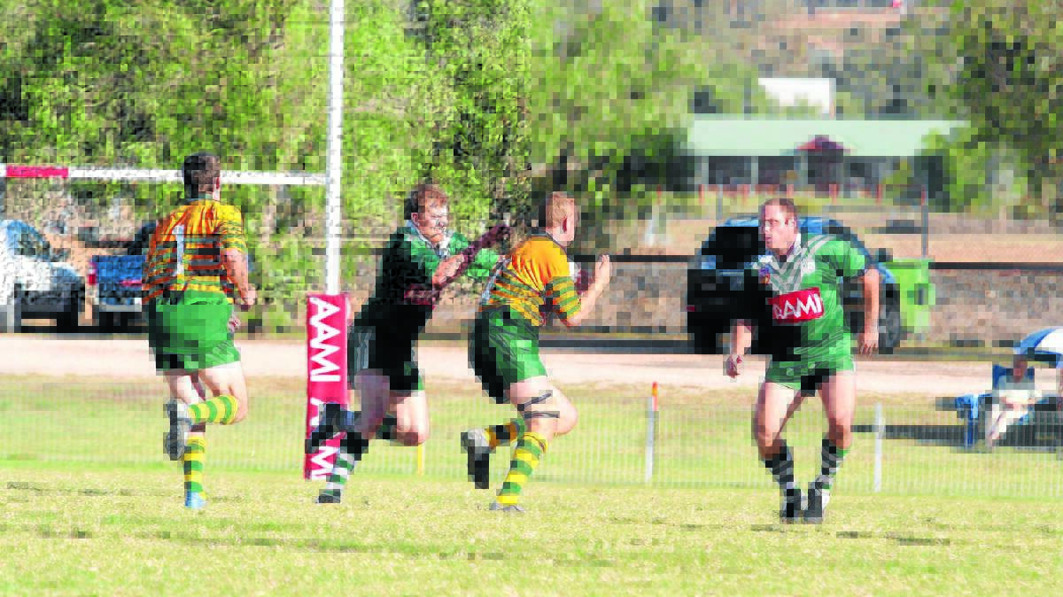 Former Mudgee player Matt Kurtz and Bathurst’s Dave Elvy playing for Western Division in 2007, the last time the Rams played in the Central West. In 2015, Western will play a game at Bathurst and Mudgee will host the CRL Championship finals. Photo: MARK CHATTERTON