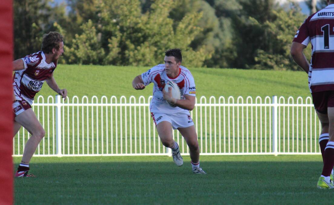 James O'Connell attacks Blayney's line in the premier division match at Glen Willow Regional Sporting Complex on Saturday. PHOTO: DARREN SNYDER
