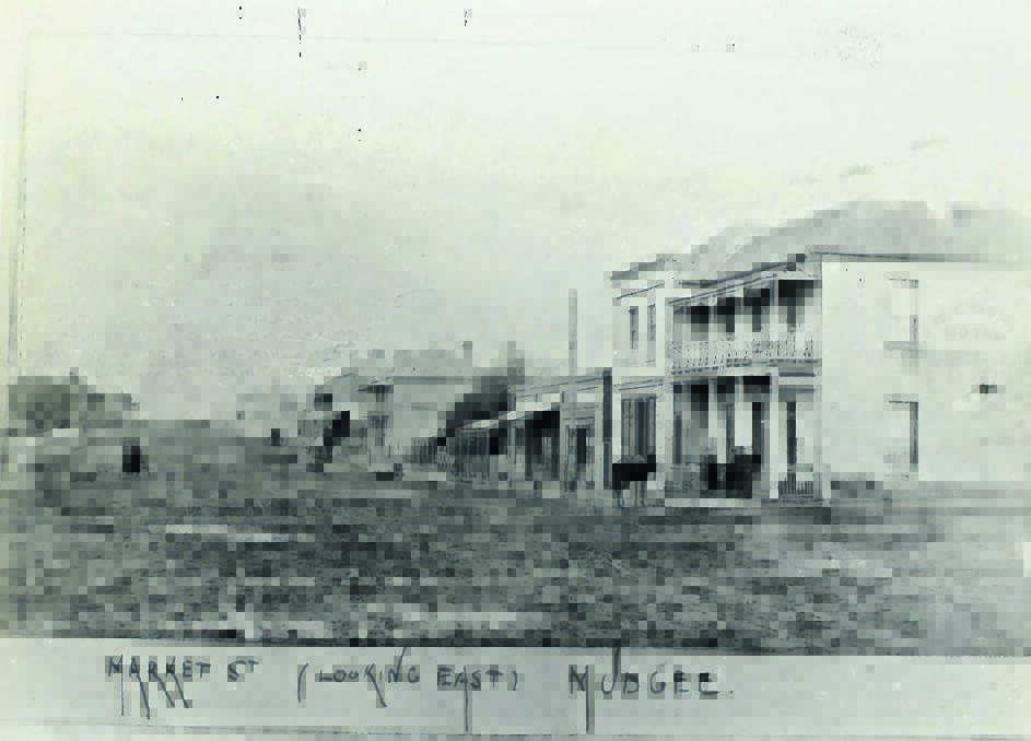 Market Street, looking east from the intersection with Perry Street, in Mudgee’s early days.