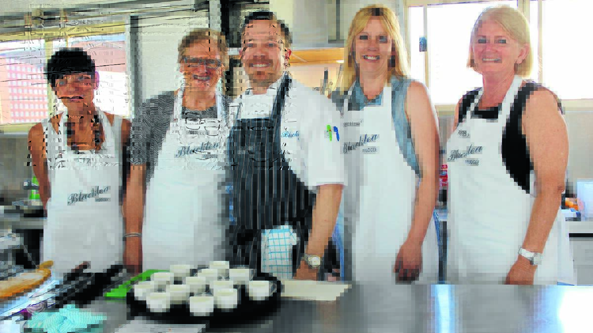 Chef Nathan White with masterclass participants Liz Rolfe of Bathurst, Majella Price of Orange, Niechelle Thompson of Faulconbridge and Robyn Allerton of Umina Bridge at the Fine Dining Made Healthy Masterclass on Saturday.