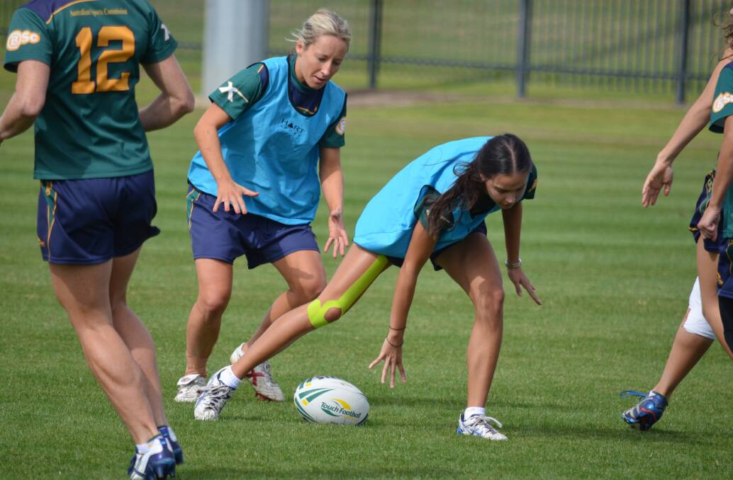 Claire Tandek and Kim Sue See at training. Photo: BEN HARRIS