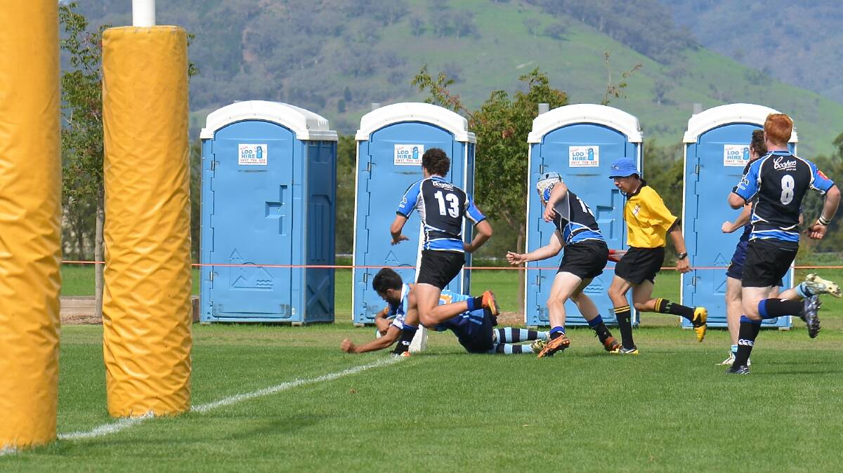 Central West colts' Terry Brown scores against Far North Coast on Saturday.