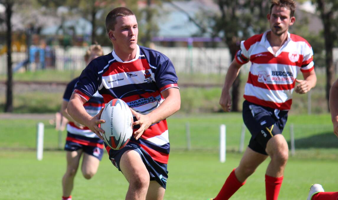 Cameron Rosamond makes a strong run for the Mudgee Wombats colts against Cowra at Jubilee Oval on Saturday. PHOTO: DARREN SNYDER