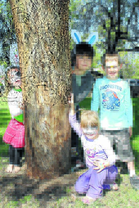 Abigail Marks, Georgia Marks, Harry Marks and Lachlan Reardon joined the Cooyal Parents’ Association Easter Egg Hunt in Lawson Park.