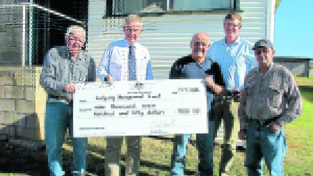 Gulgong Showground Trust member Jim McDonald, Federal Member for Parkes Mark Coulton, caretaker Mal Holdsworth, Nationals candidate for the Federal electorate of Calare, Andrew Gee and chairman Garry Stamford.