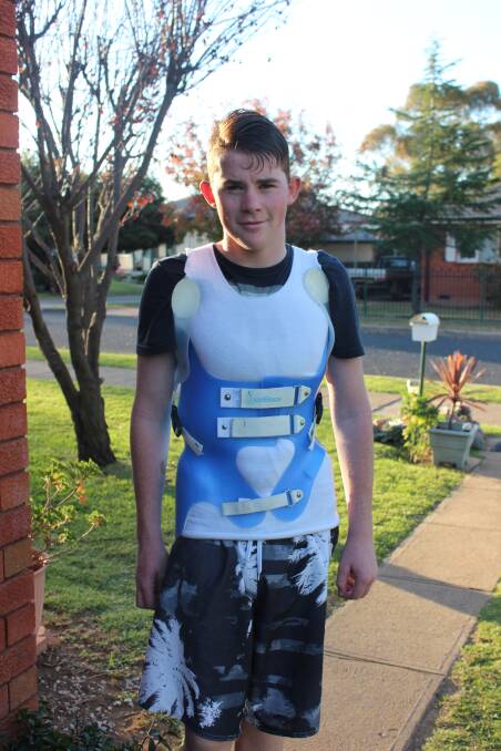 Blake Tattersall will wear a specially made brace for 23 hours a day to correct the curvature in his spine. The brace was partly funded by donations from family, friends and the community.