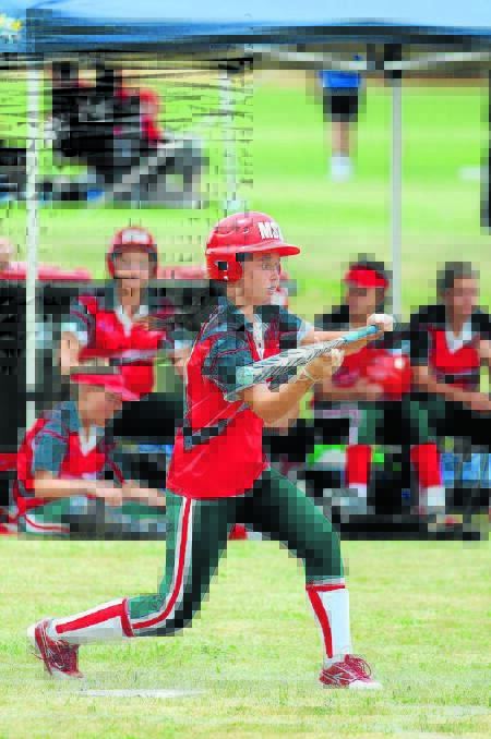 Mudgee’s Ally Henry was voted Most Valuable Player when the side played at the Softball NSW state championships in Orange. PHOTO: STEVE GOSCH