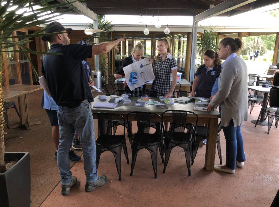 GETTING INSPIRATION: The students were able to discuss their developing ideas with representatives from environmental education centres before implementing them at their school. Photo: CONTRIBUTED