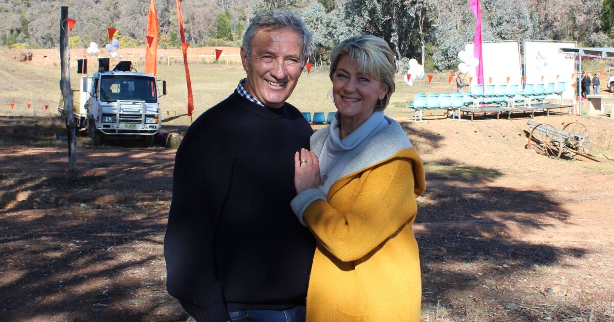 Ken Sutcliffe with Tina Bursill after a shoot at the Mudgee Rifle Range.
