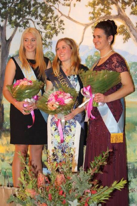TOP THREE: Current Gulgong senior showgirl Lisa Byfield, with finalists Yo Kreuzen and Angela Flanagan. Photo: supplied.