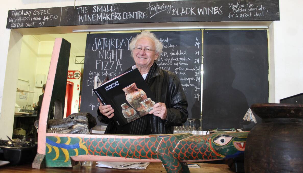 Chester Nealie with a new book looking back over his 50 years as a potter. Photo: Sam Paine