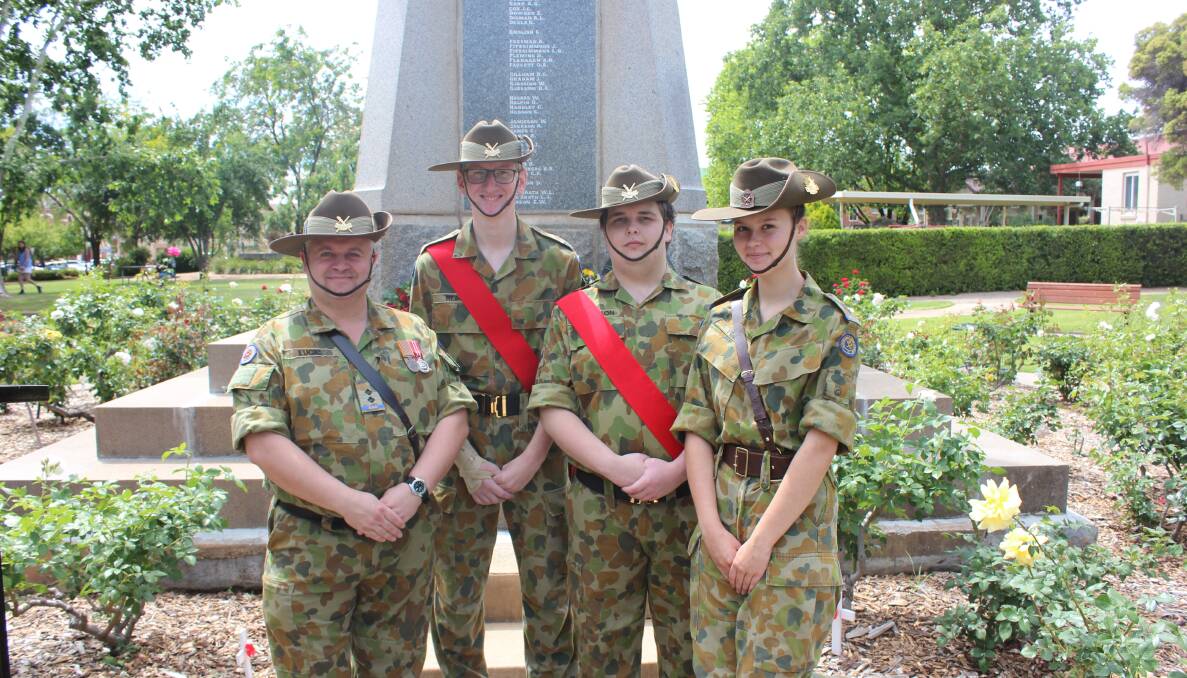 TOGETHER AS ONE: Lieutenant (AAC) Alen Lucic, Cadet Sergeant Jared Reimer, Cadet Sergeant Thomas McPherson and Cadet Under Officer Tayla Young are from Mudgee's 205 Army Cadet Unit. Photo: Jake Humphreys
