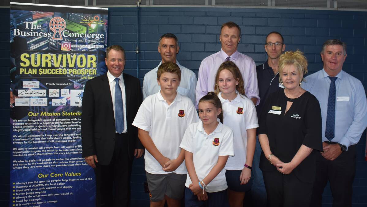 ON THE MONEY: Howard Smith (left) of the Business Concierge, presented the Survivor Life Skills program to year seven students at Mudgee High School on Wednesday. Photo: Jake Humphreys 