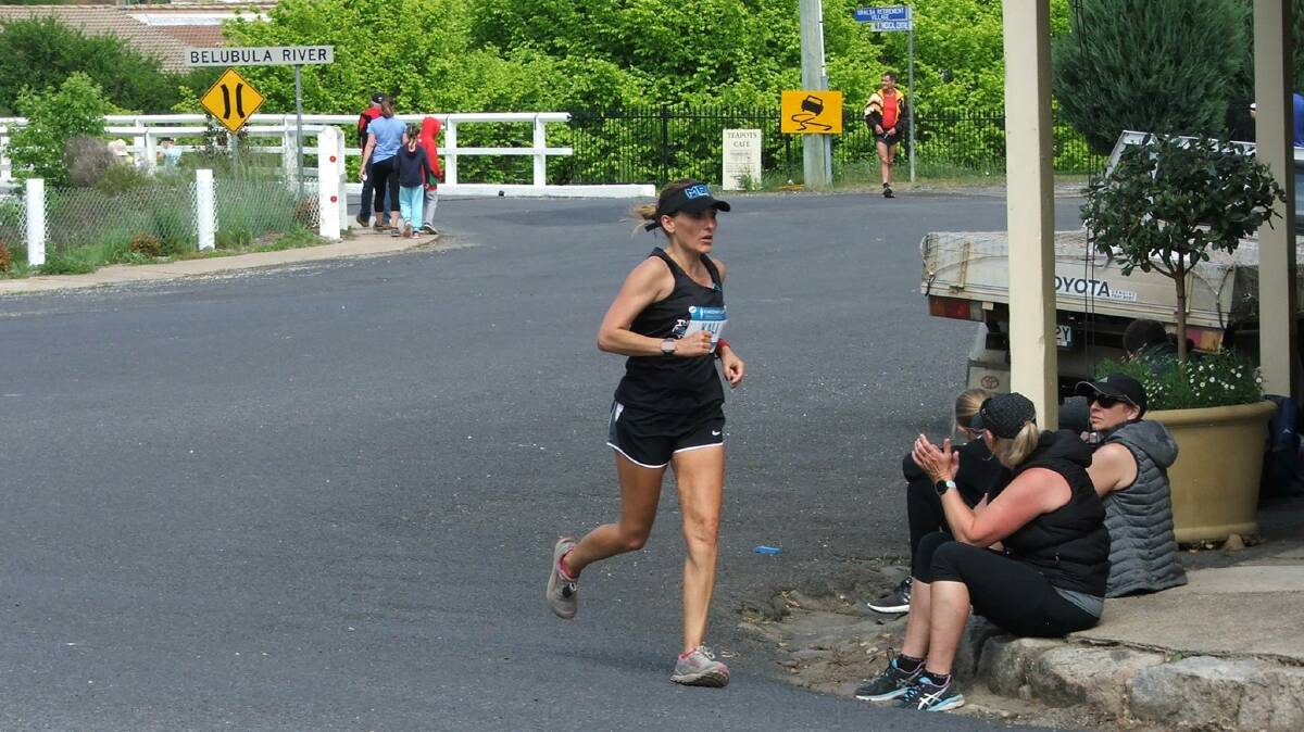 FAST FINISHER: Kali Newcomb steams home to secure third place in the half marathon at Carcoar, earning equal second in the overall series standings. Photo: Supplied