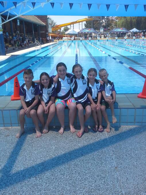 SUPER SWIMMERS: Will Jessiman, Phoebe Forrester, Libbi Constable, Edith Keightley, Mabel Keightley and Edward McGilvray represented the Mudgee Indoor Swimming Club on Sunday. PHOTO: Supplied