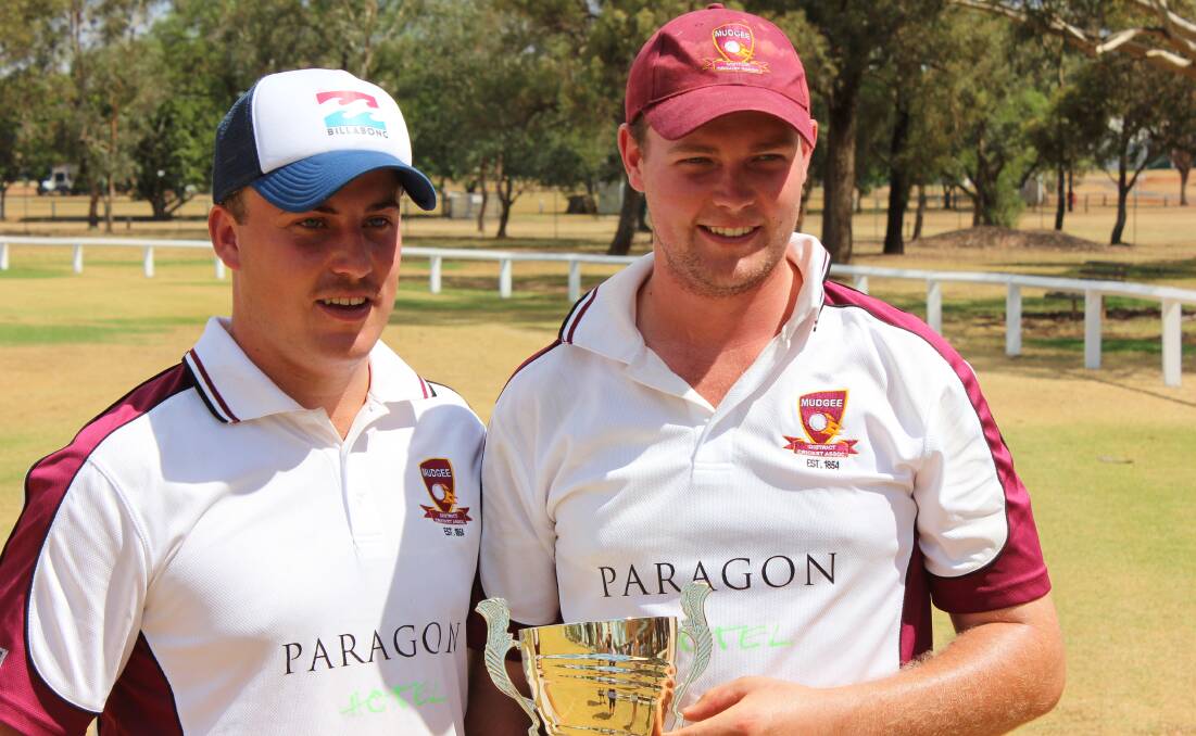SAY CHEESE: Andrew Best and Hayden Cox were no doubt playing with heavy hearts on Friday as they each played pivotal roles in Mudgee's victory.