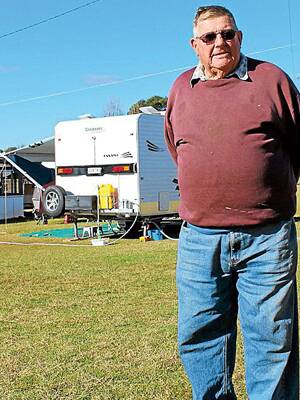 SAFE FOR NOW: Gulgong Showground’s camping and caravan park caretaker, Ken Evans, expects a small increase in visitors as Mudgee Showground is no longer available for accommodation.	180612/Kenevans/0321