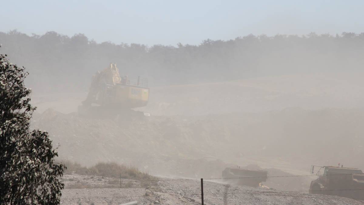 Dust at the Wilpinjong Mine on the weekend. 