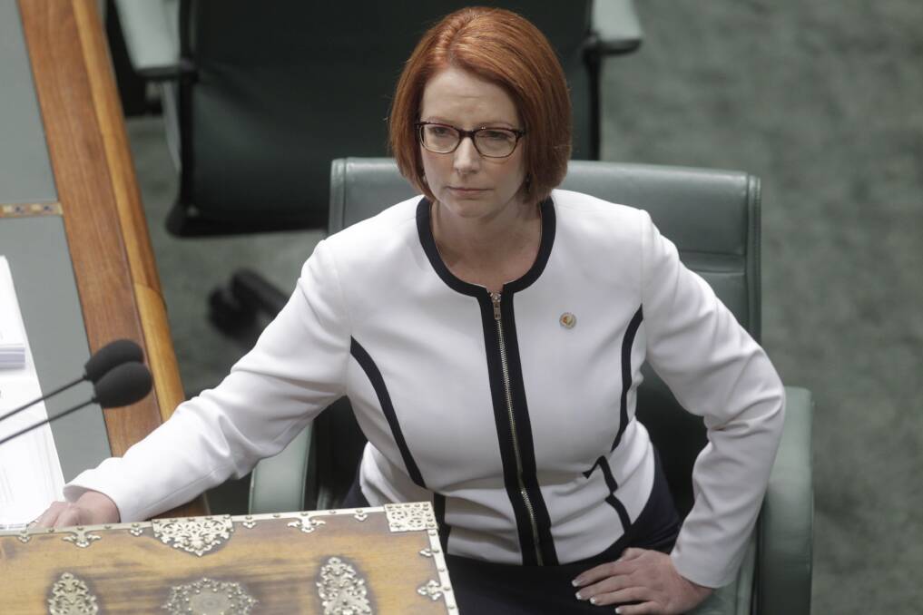 Prime Minister Julia Gillard waits for question time to commence at Parliament House in Canberra. Photo: Fairfax Media