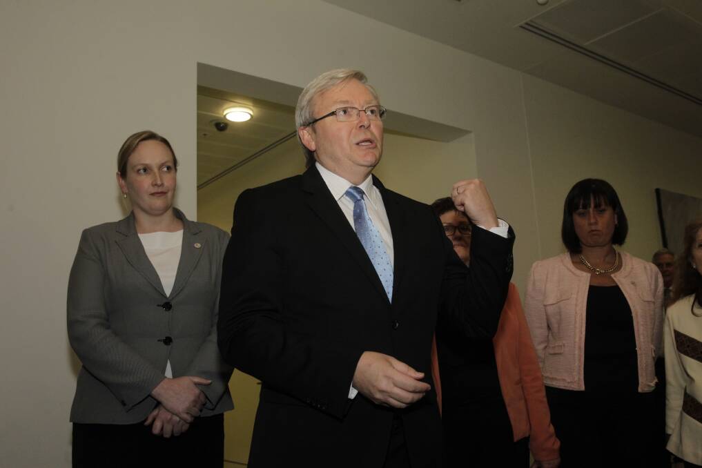 After much speculation, Kevin Rudd announced that he will not challenge the Prime Ministers title. Photo: Fairfax Media
