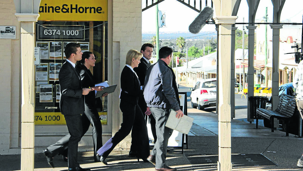 Star and co-producers of The Killing Fields Rebecca Gibney films a scene in Gulgong last week.