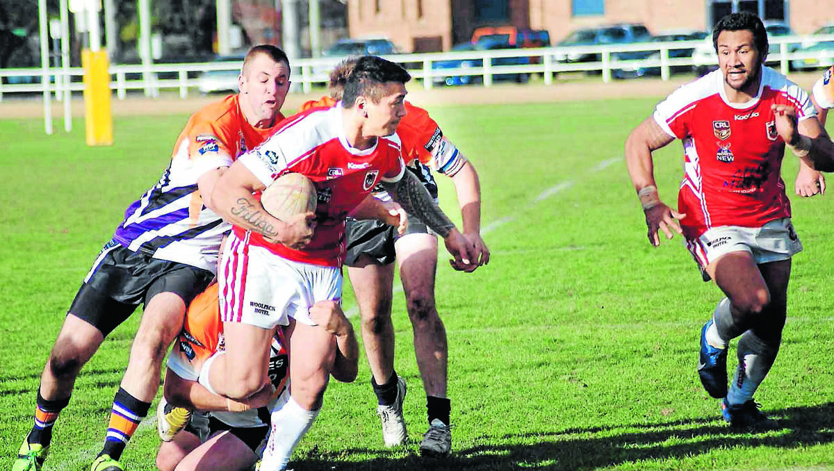 NEW ADDITION: Former Cronulla Sharks player Karl Filiga made his debut for the Mudgee Dragons last week against Lithgow and will line up again for the red and whites in the CYMS match on Sunday. PHOTO: JEFF GEDDES