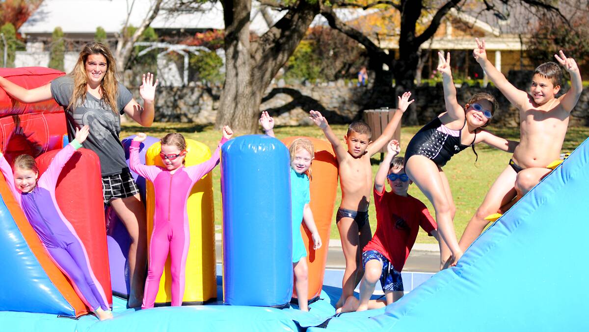 Mudgee children chill on a bouncing castle at the Mudgee Pool on the weekend. PHOTO  BY SANDY  SMITH