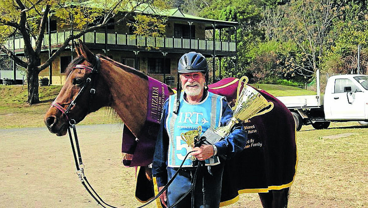 RAISE IT HIGH: Green Gully’s John Howe and his horse Ears won the Best Managed Horse award at the annual Shahzada ride. Photo: HELEN RICH