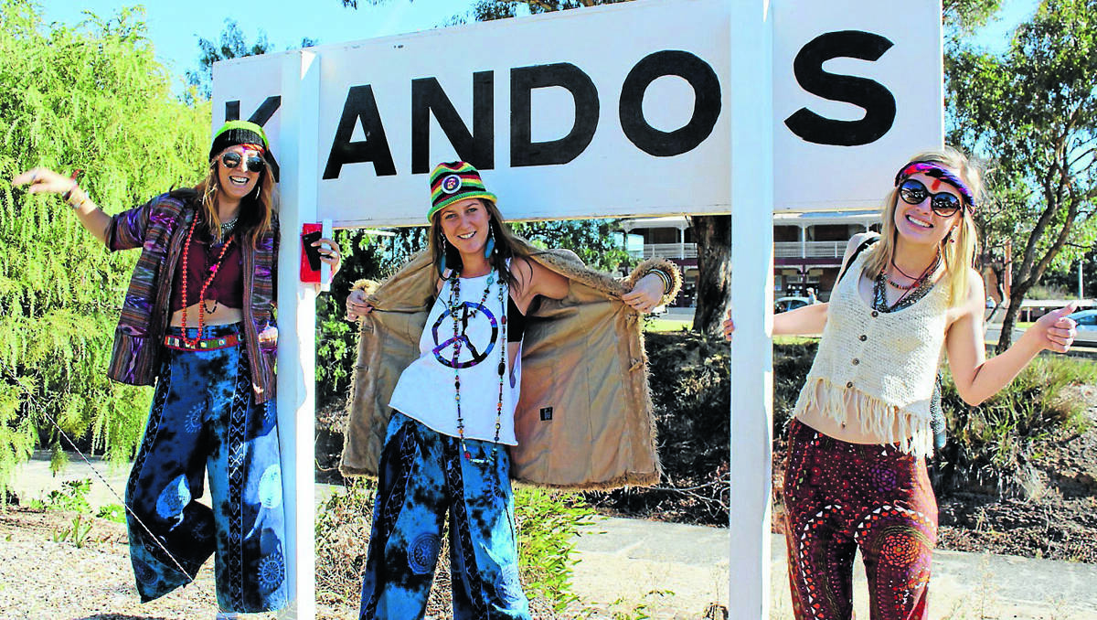 RASTAS IN THE HEART OF KANDOS: Kate Johnston, Phoebe White and Phoebe Donaldson from Bathurst decided to match the theme of Saturday’s occasion.  PHOTO BY DARREN SNYDER 	050513/ds bob marley/4722