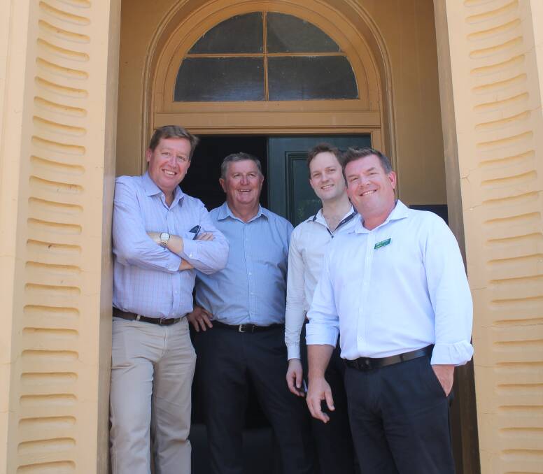 Former Member for Dubbo Troy Grant, mayor Des Kennedy, deputy mayor Sam Paine, and then Nationals candidate Dugald Saunders in 2019.