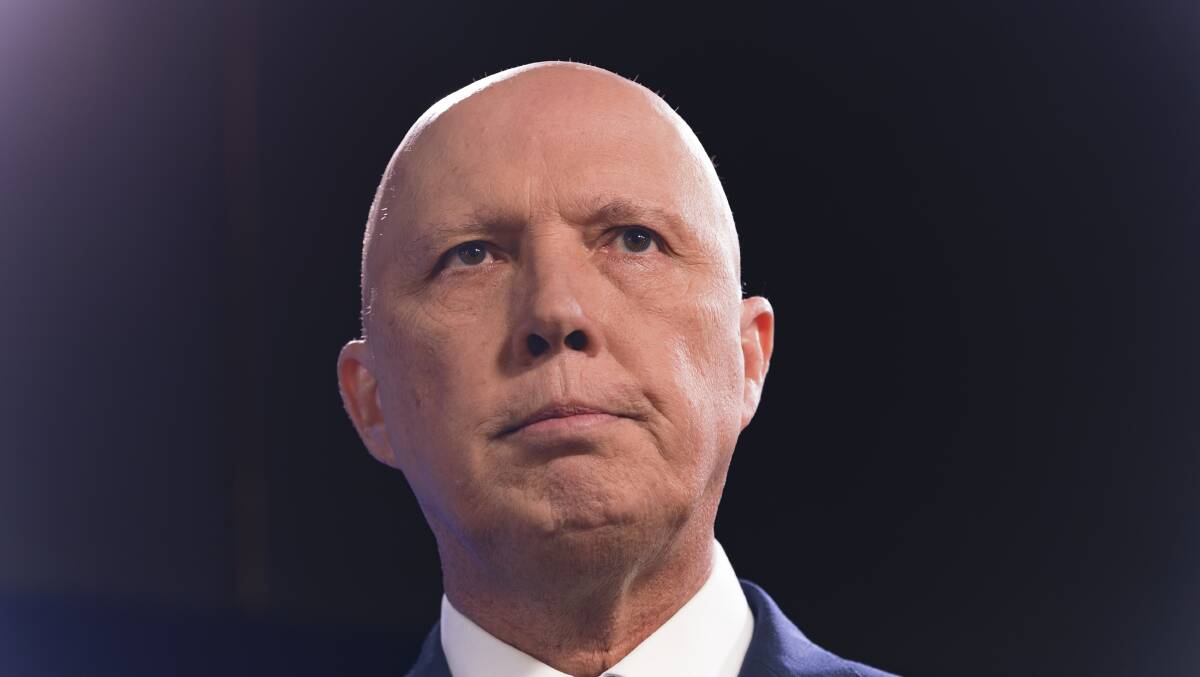 Defence Minister Peter Dutton at National Press Club in May 2022. Picture: Keegan Carroll