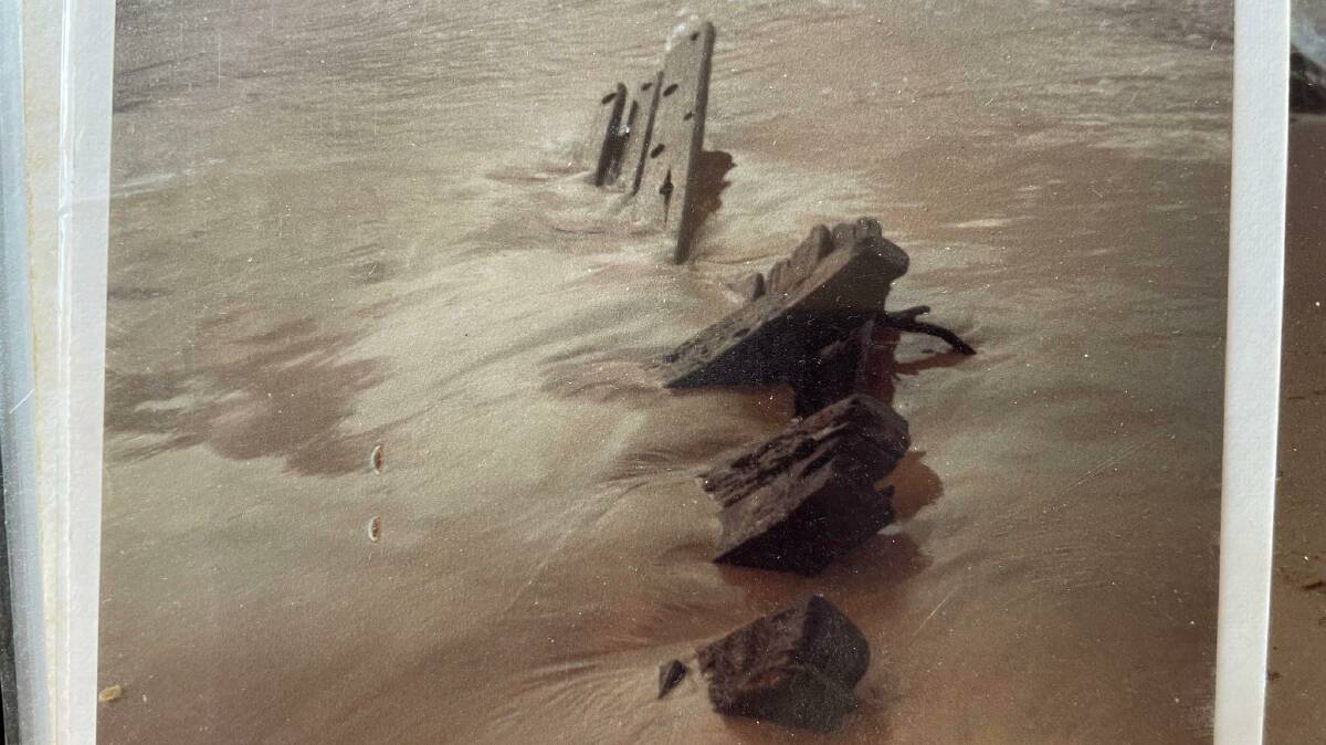 The shipwreck was seen and photographed by Ollie and Nancy Hinde of Mogareeka in the mid 70s. Photo: Ollie and Nancy Hinde 