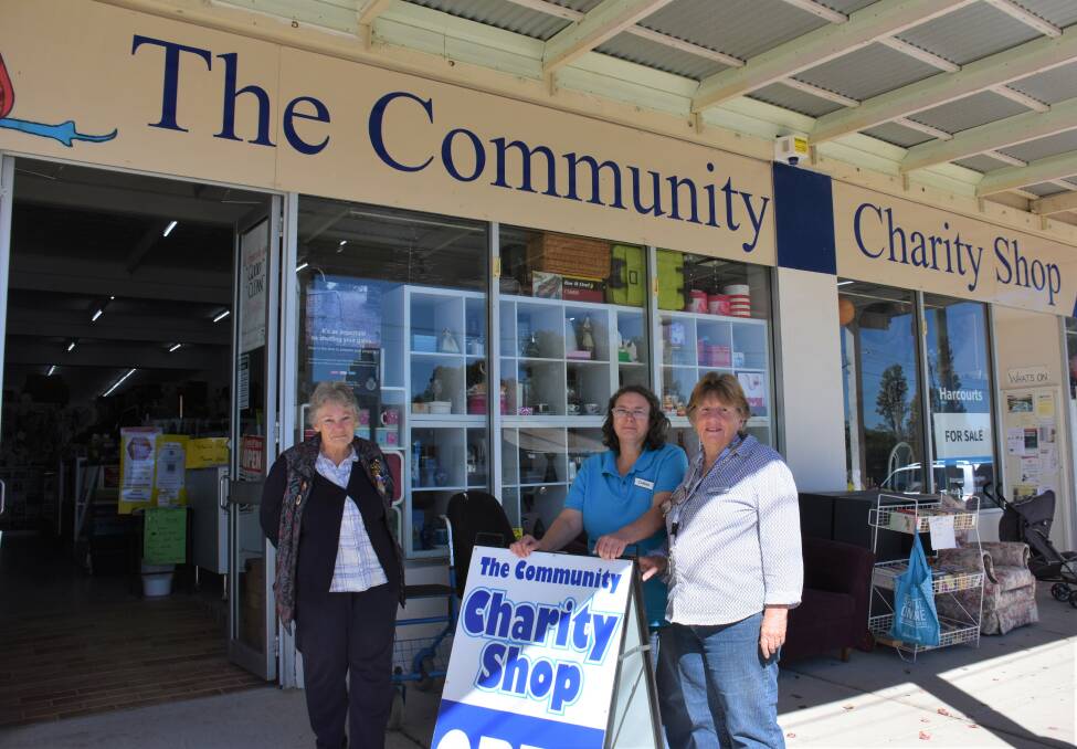 DETERMINED: Ellen Riley, Colleen Yates and Robyn Curtis need support to save The Community Charity Shop. Photo: Nicolas Zoumboulis