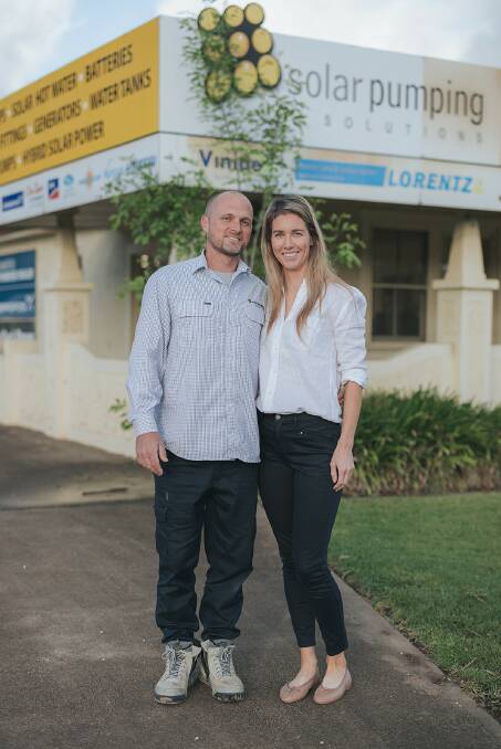 New owners of Mudgee-based business, Solar Pumping Solutions (SPS Solar & Water), Greg and Kate Todd. Pictures supplied