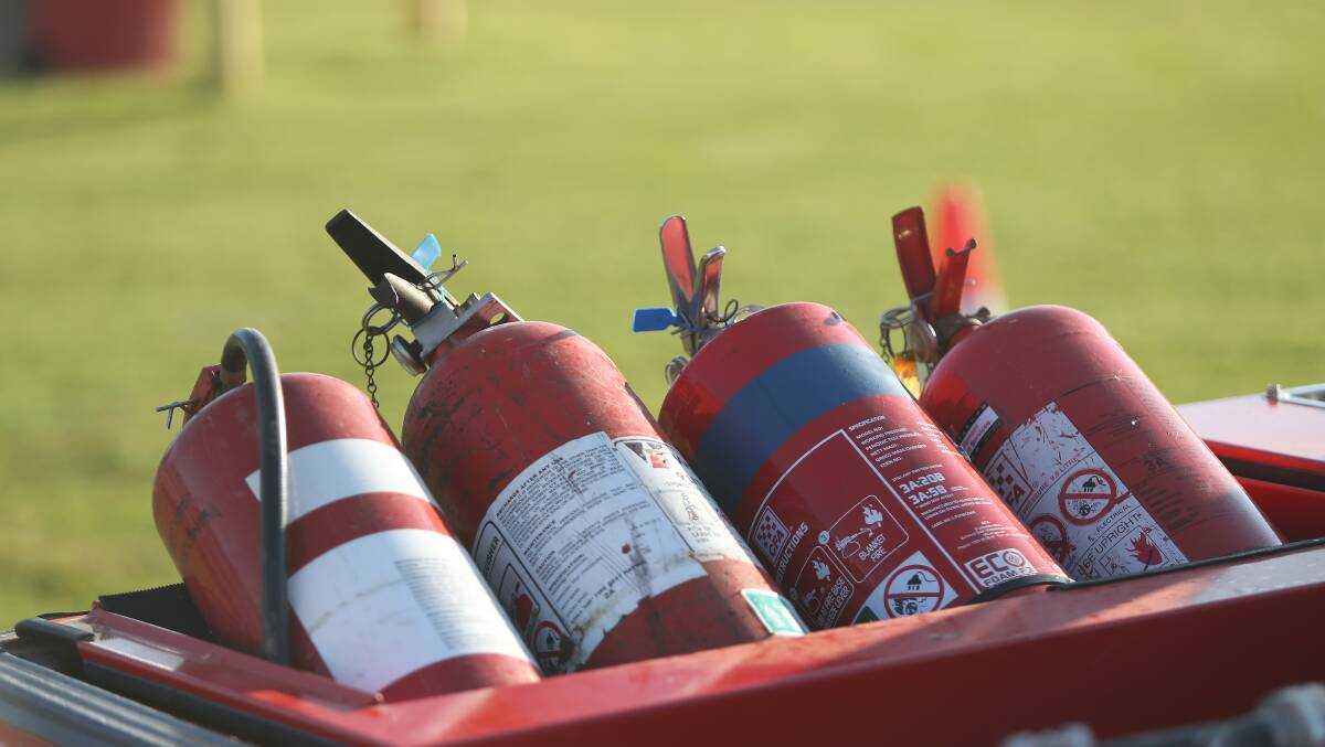 Fire extinguishers prepared. Picture by Mark Witte