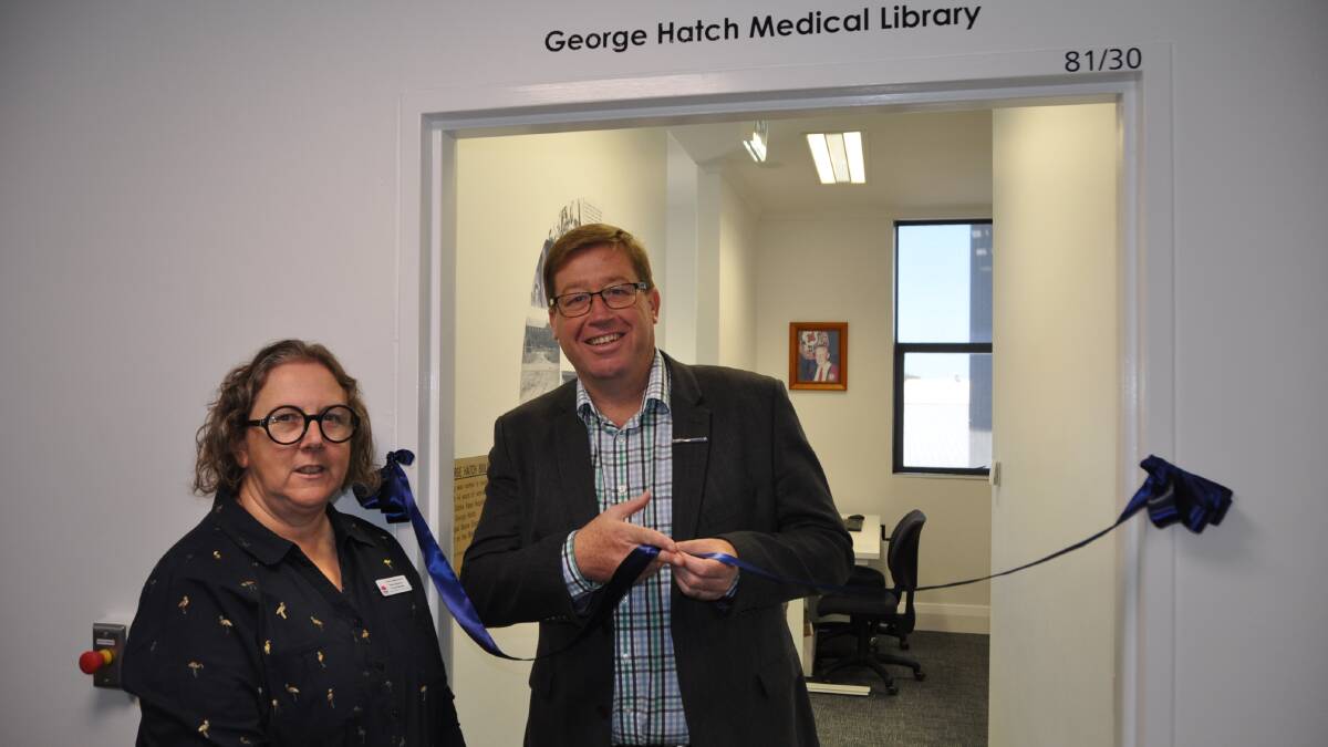 Unveiling: Dubbo Hospital general manager Debbie Bickerton with Troy Grant at the opening of the Ian Locke Building and George Hatch Medical Library.