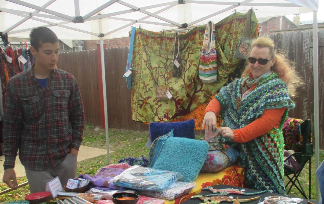 Rainbow: Penny Harries Cook with her colourful market stall. Thanks to all the locals, visitors and stall holders, all make it a great event.