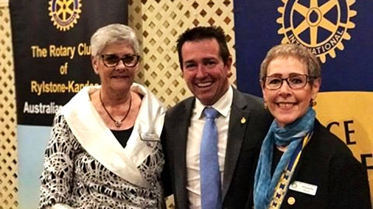 Welcoming: Former Rotary President, Elizabeth McKay, Paul Toole, and inducted President, Amanda Roach. Congratulations to the Rylstone-Kandos Rotary Club.